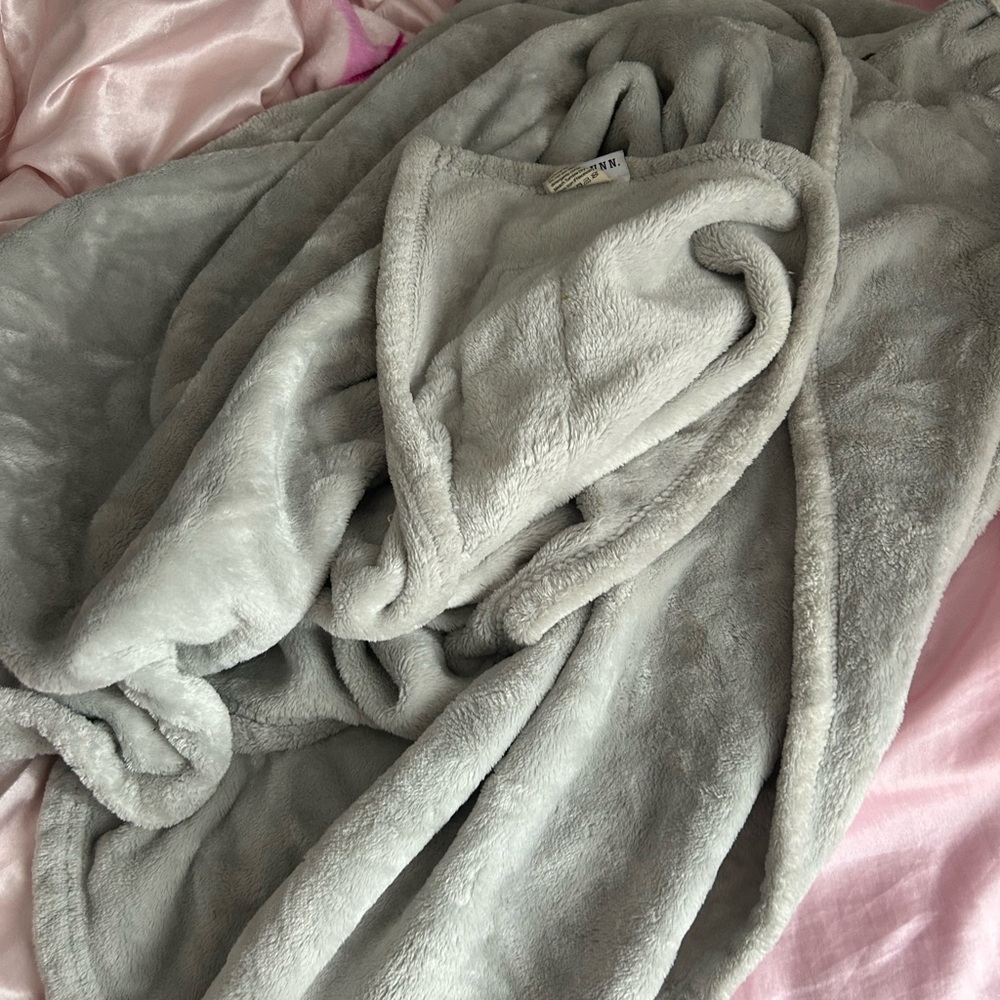 Soft Gray Plush Blanket
